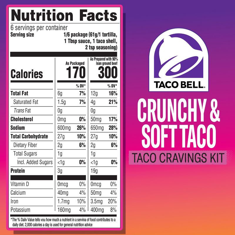 slide 8 of 9, Taco Bell Crunchy & Soft Taco Kit - 12.9oz, 12.9 oz