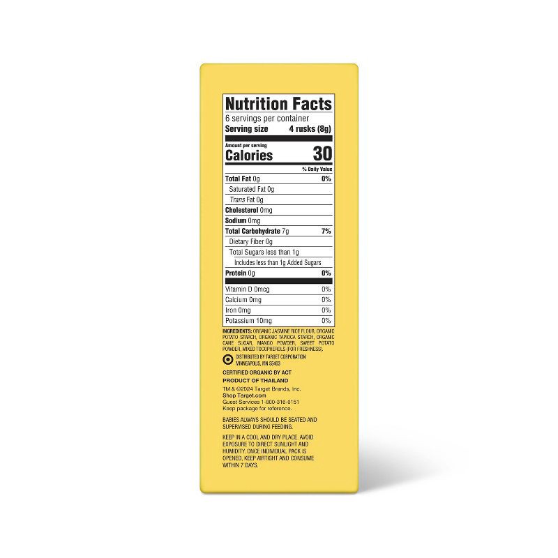 slide 3 of 5, Organic Teething Wafers Baby Snacks - Mango Sweet Potato - 1.76oz - Good & Gather™, 1.76 oz