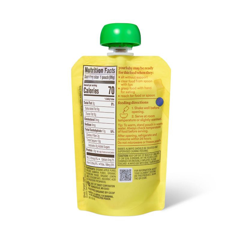 slide 2 of 3, Apple Banana Blueberry Pouch - Blue - 3.5oz - Good & Gather™, 3.5 oz