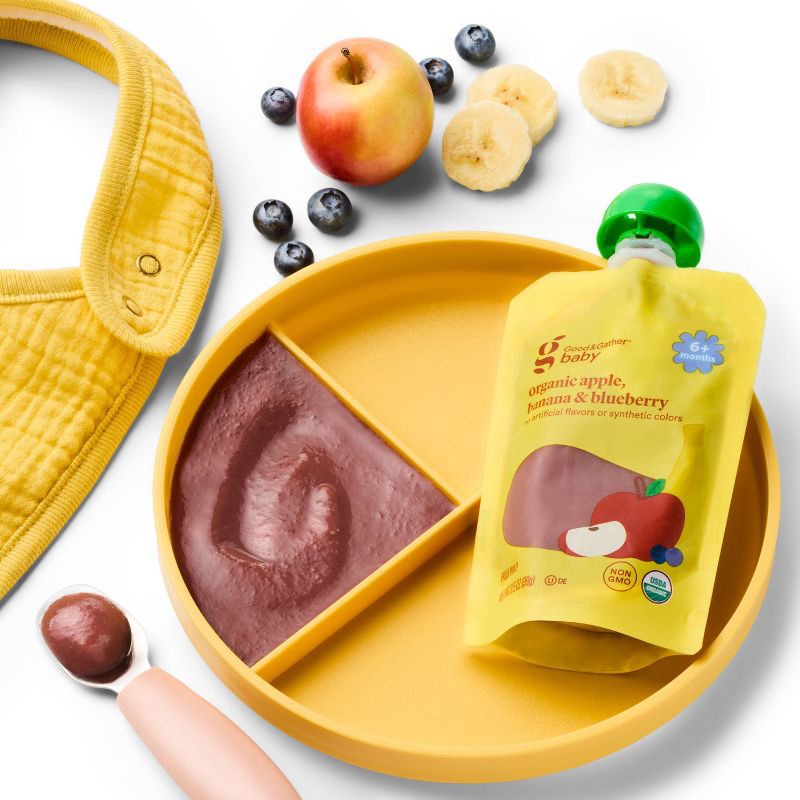 slide 3 of 3, Apple Banana Blueberry Pouch - Blue - 3.5oz - Good & Gather™, 3.5 oz