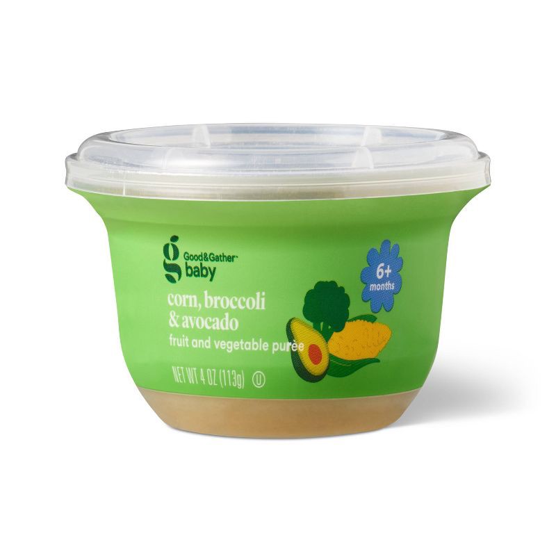 slide 1 of 4, Baby Food Tub- Broccoli Corn & Avocado - 4oz - Good & Gather™, 4 oz