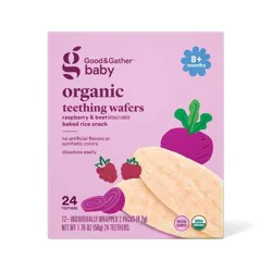 Organic Teething Wafers Baby Snacks - Raspberry Beet - 1.76oz - Good & Gather™
