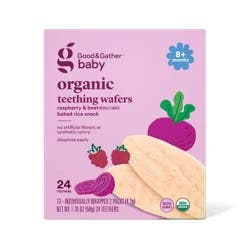 Organic Teething Wafers Baby Snacks - Raspberry Beet - 1.76oz - Good & Gather™