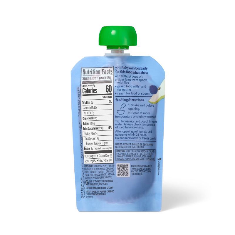 slide 2 of 3, Pear Blueberry Purple Carrot Pouch - Berry Purple - 3.5oz - Good & Gather™, 3.5 oz