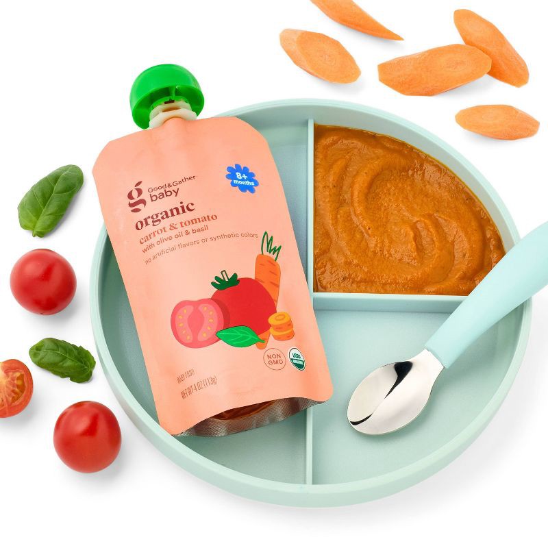 slide 3 of 4, Carrot Tomato Basil Pouch - Berry Red - 4oz - Good & Gather™, 4 oz
