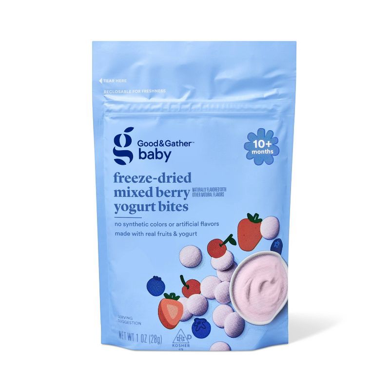 slide 1 of 4, Freeze-Dried Yogurt Baby Bites - Mixed Berry - 1oz - Good & Gather™, 1 oz