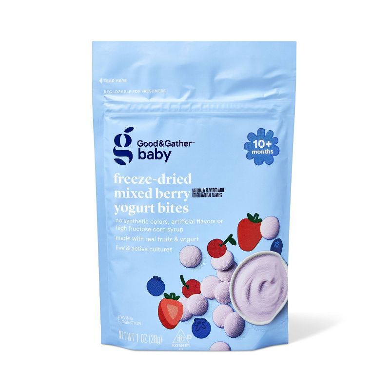 slide 1 of 4, Berry Pink Yogurt Baby Bites - Mixed Berry - 1oz - Good & Gather™, 1 oz