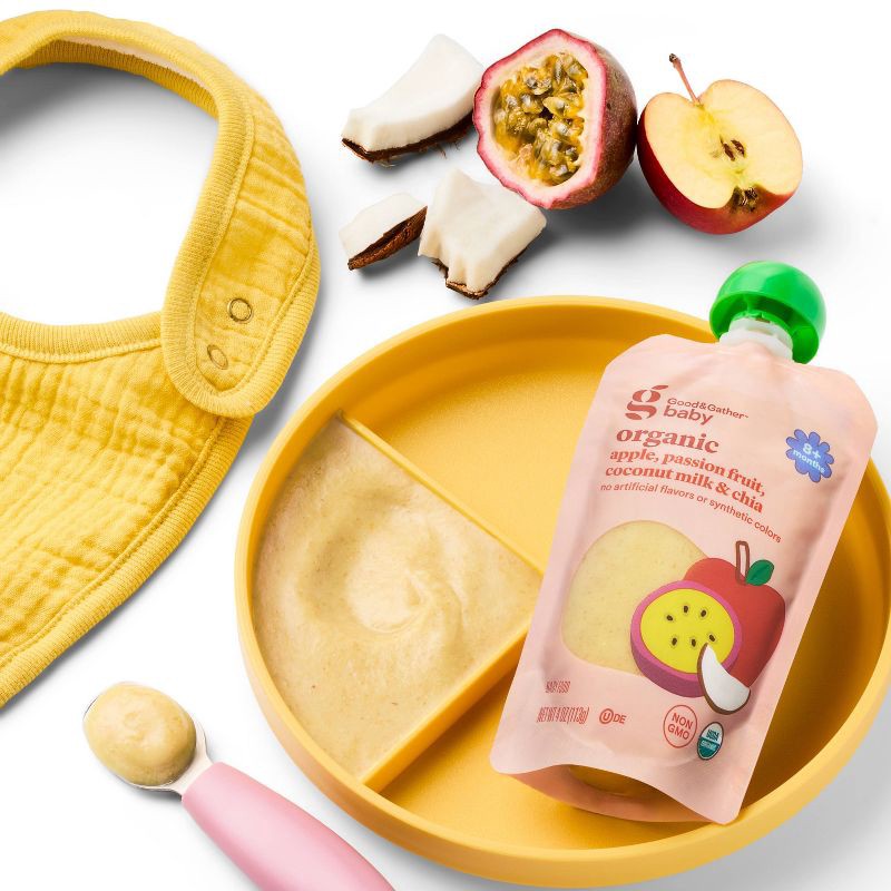 slide 3 of 3, Apple Passion Fruit Coco Chia Baby Food Pouch - Brown - 4oz - Good & Gather™, 4 oz