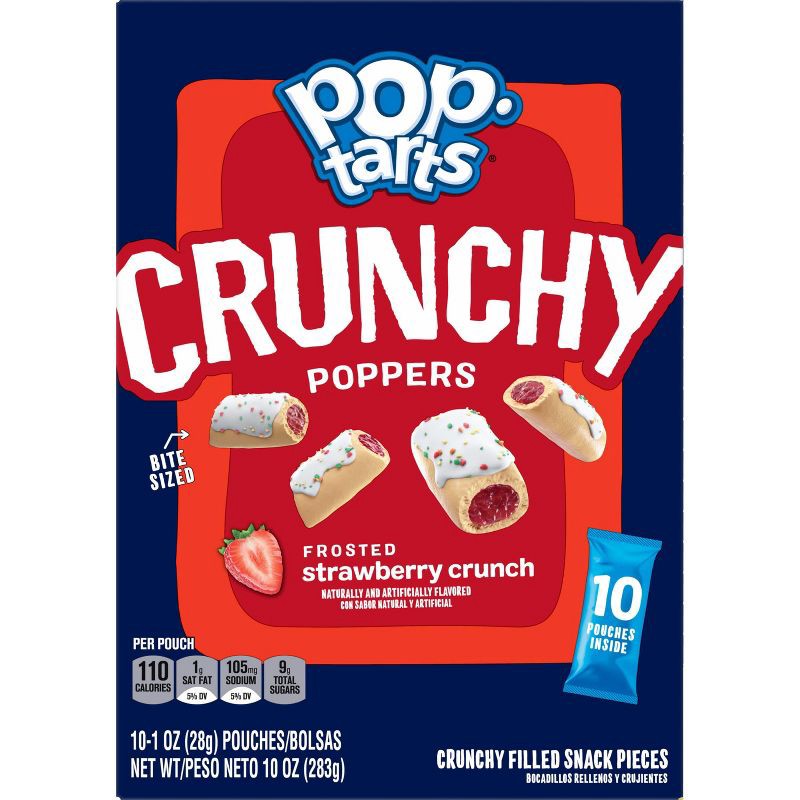 slide 2 of 9, Pop-Tarts Crunchy Poppers Frosted Strawberry Crunch - 10ct / 10oz, 10 ct; 10 oz