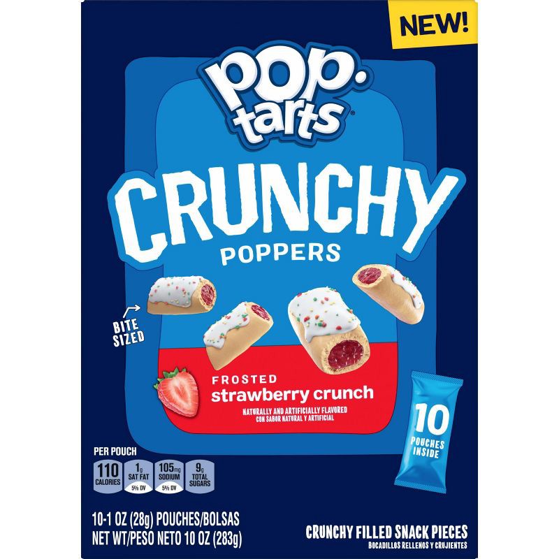 slide 2 of 12, Pop-Tarts Crunchy Poppers Frosted Strawberry Crunch - 10ct / 10oz, 10 ct; 10 oz