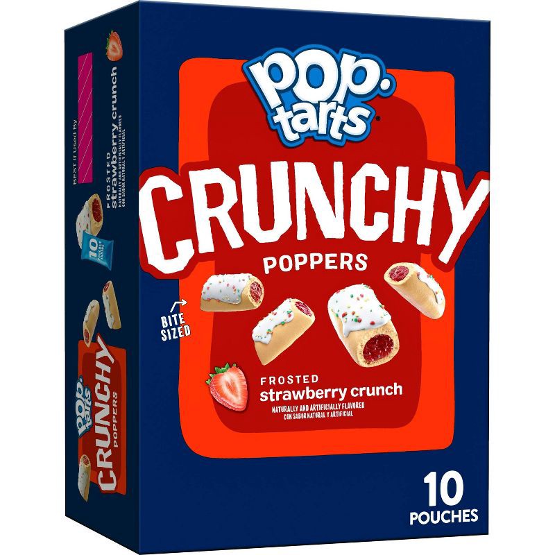 slide 1 of 11, Pop-Tarts Crunchy Poppers Frosted Strawberry Crunch - 10ct / 10oz, 10 ct; 10 oz