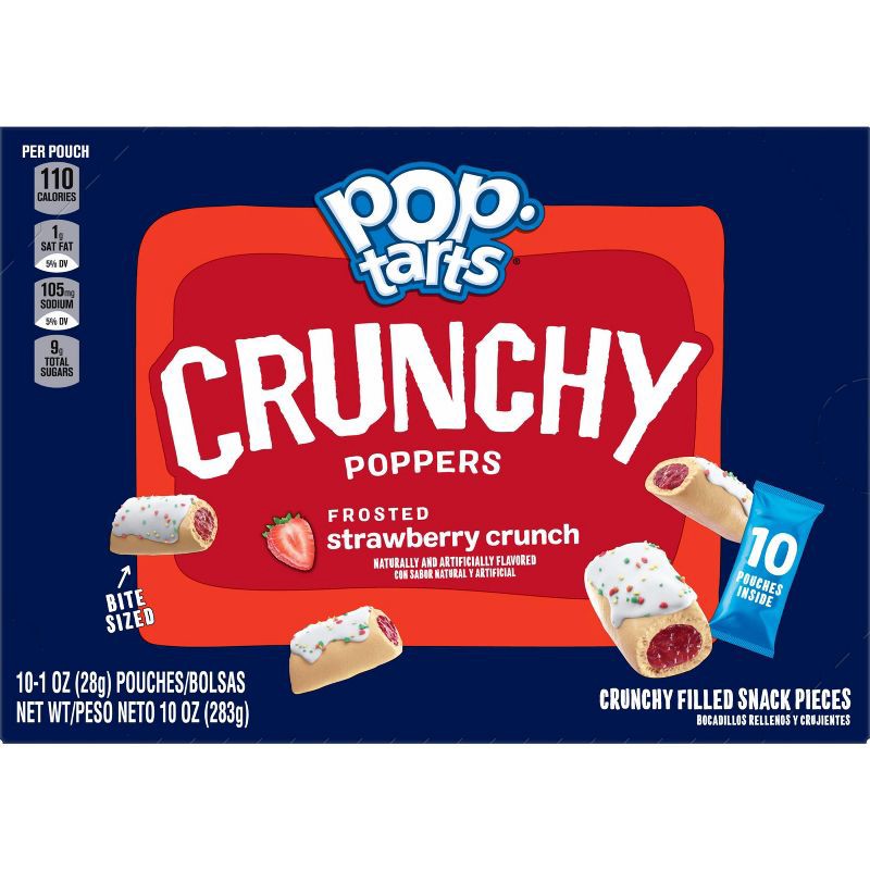 slide 9 of 9, Pop-Tarts Crunchy Poppers Frosted Strawberry Crunch - 10ct / 10oz, 10 ct; 10 oz