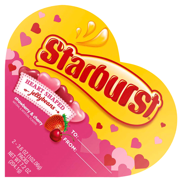 slide 1 of 1, Starburst Valentine Heart Shaped Jelly Beans Gift Box, 7.2 oz