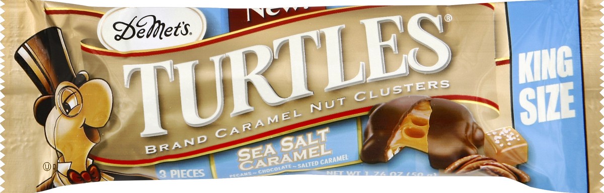 slide 4 of 5, Turtles Demet's Caramel Sea Salt Nut Clusters 3 Pieces 3 ea, 3 ct