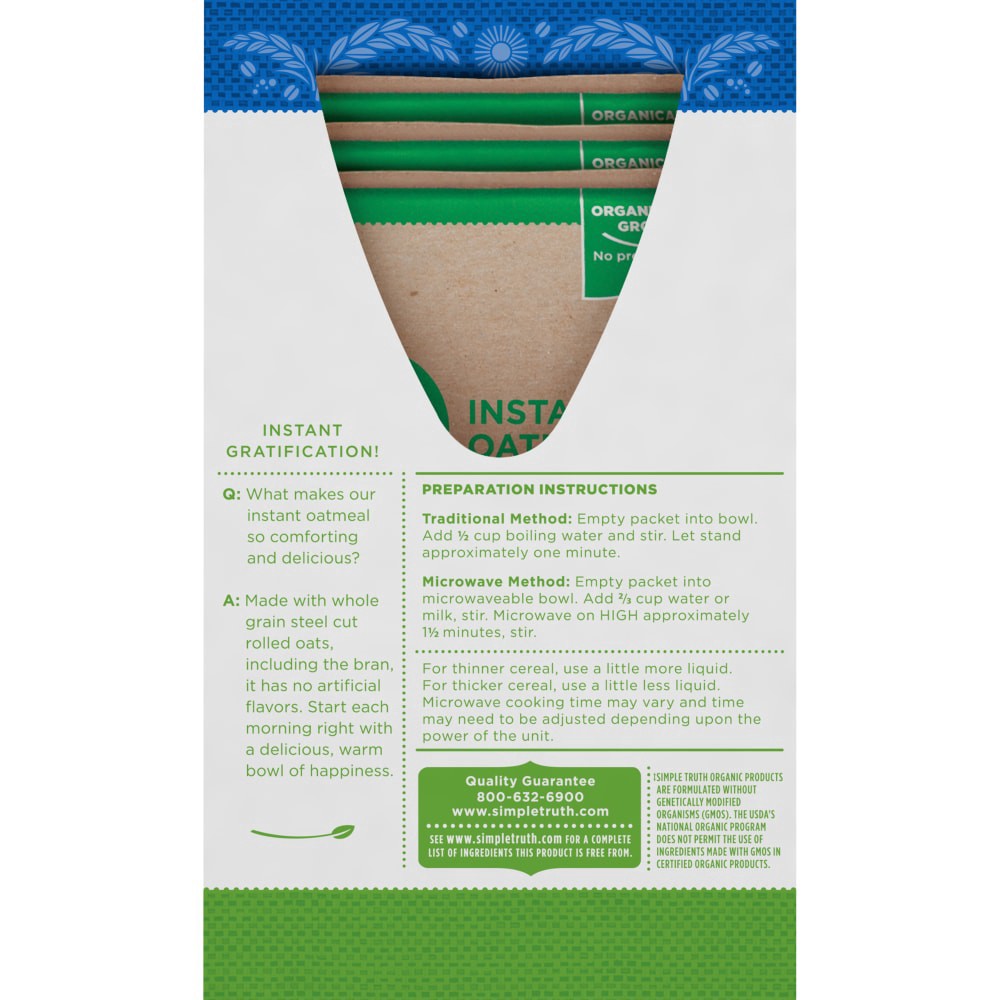slide 2 of 3, Simple Truth Organic Original Instant Oatmeal, 12 oz