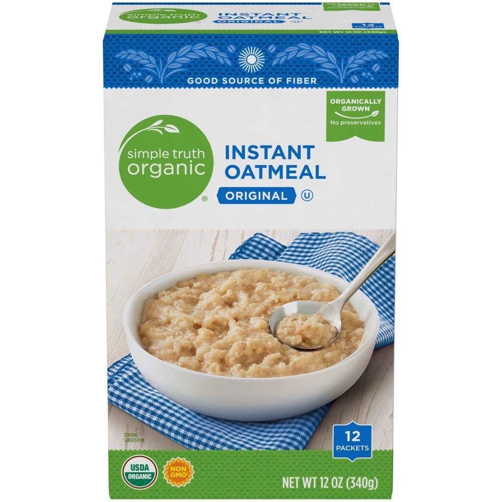 slide 1 of 1, Simple Truth Organic Original Instant Oatmeal, 12 oz