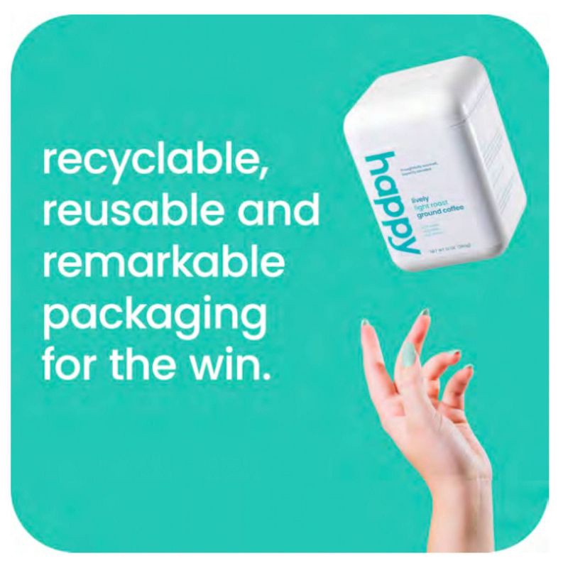 slide 4 of 7, Happy Light Roast Ground Coffee - 12oz, 12 oz