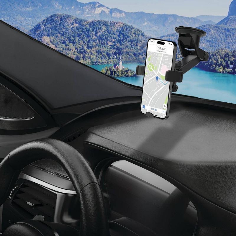 slide 2 of 5, Energizer Car Accessory Dash and Window Extendable Mount: Automotive Electronics, iPhone Holder, Black, 1-Year Warranty, 1 ct