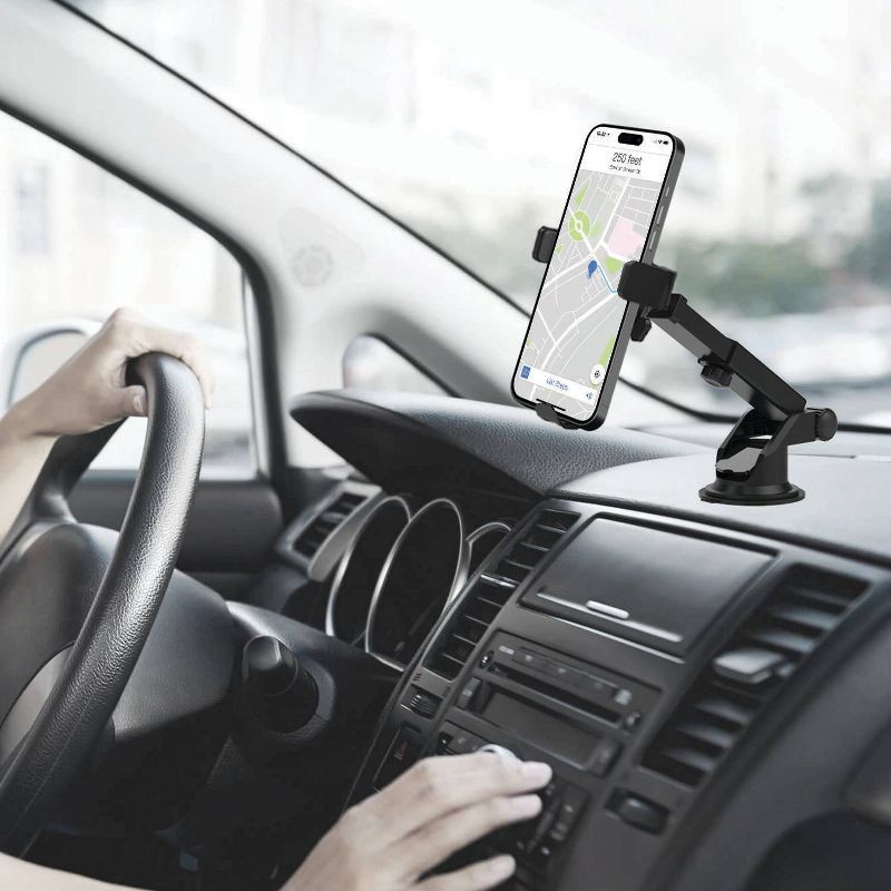 slide 3 of 5, Energizer Car Accessory Dash and Window Extendable Mount: Automotive Electronics, iPhone Holder, Black, 1-Year Warranty, 1 ct