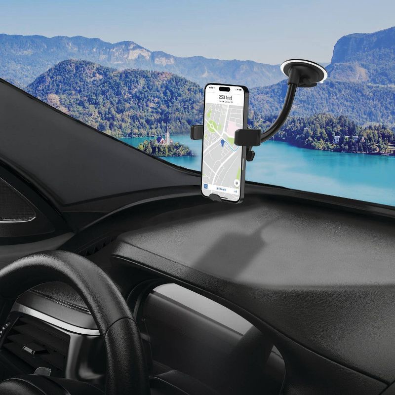 slide 3 of 5, Energizer Car Accessory Vent Dash Window and Cup Flex Mount: Auto Electronics, iPhone Holder, Black, 1-Year Warranty, 1 ct
