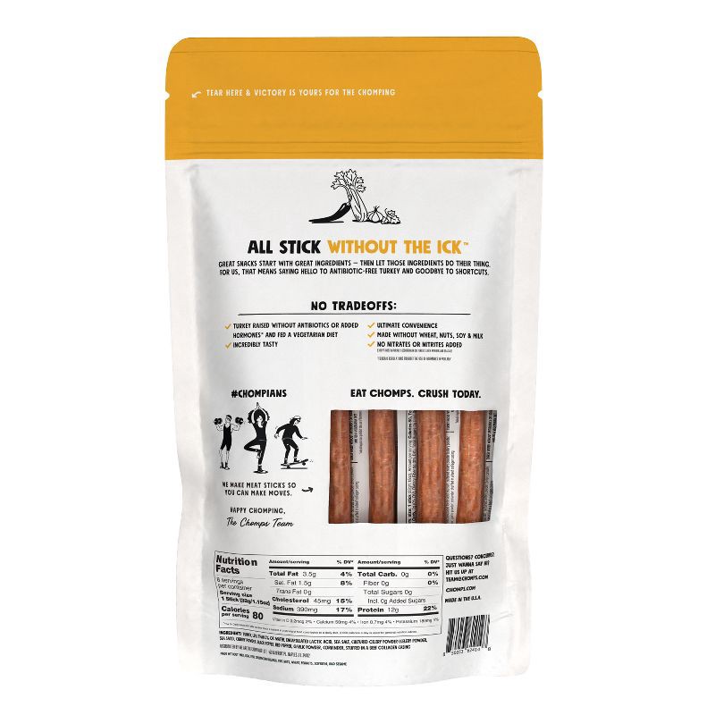 slide 2 of 8, Chomps Snack Sticks Chomps Original Turkey Sticks - 9.2oz/8ct, 9.2 oz, 8 ct