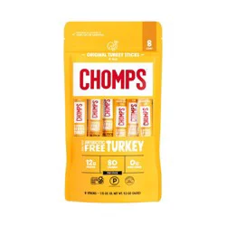 Chomps Snack Sticks Original Turkey Meat Sticks - 9.2oz/8ct