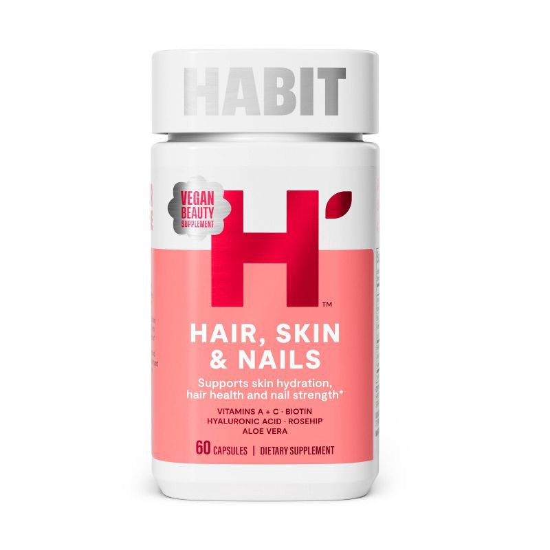 slide 1 of 11, HABIT Hair Skin and Nails Vegan Capsules - 60ct: Dietary Supplements, Unflavored, 60 Capsules, 60 ct