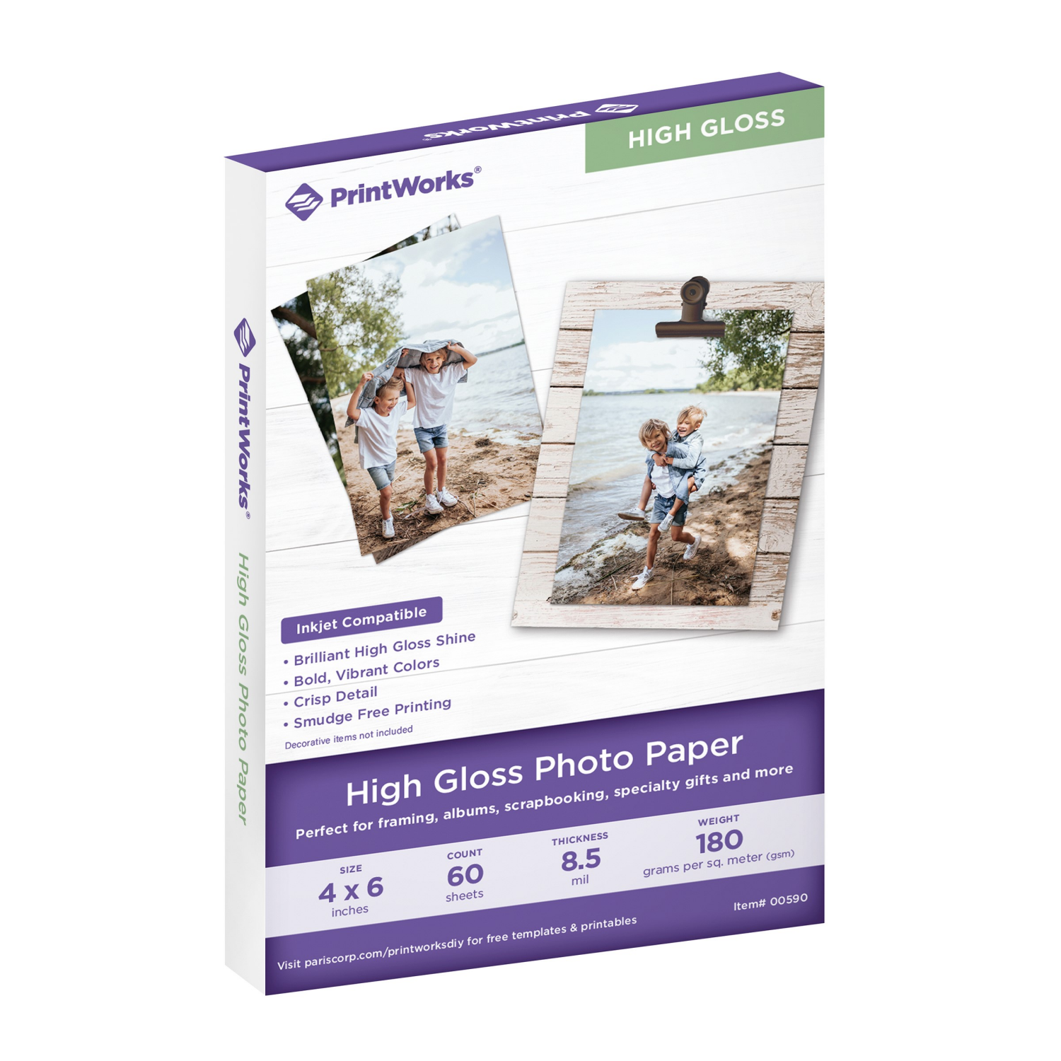 slide 5 of 6, Printworks Premium Glossy Photo Paper, 4" x 6", 4 in x 6 in