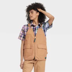Houston White Adult Calvary Twill Vest - Brown M