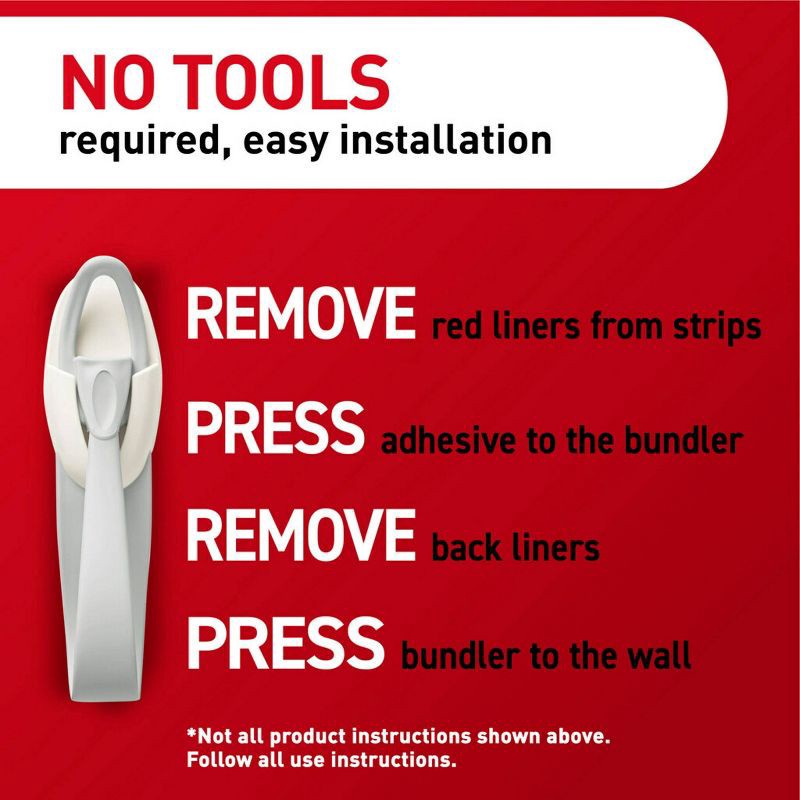 slide 7 of 11, Command 2pk Damage-Free Hanging Multipurpose Cord Bundlers White Holiday Decoration, 2 ct