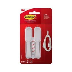 Command 2pk Damage-Free Hanging Multipurpose Cord Bundlers White Holiday Decoration