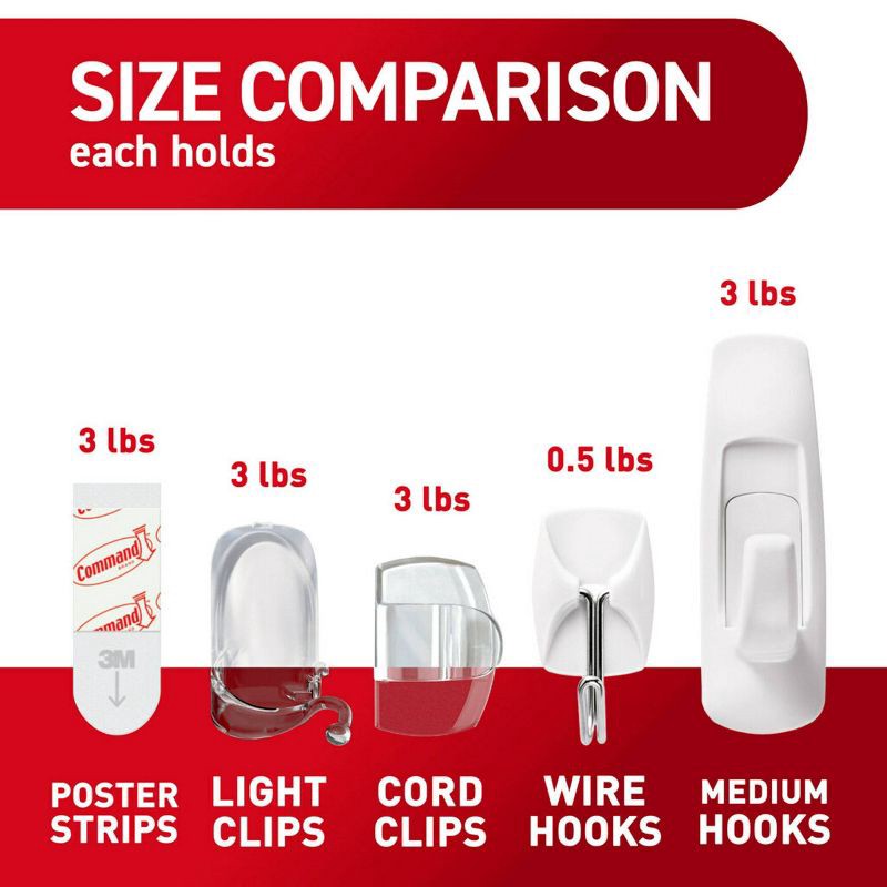 slide 5 of 14, Command College Dorm Kit: Adhesive Hooks & Hangers, 42-Piece Set, Plastic, White, 1 ct