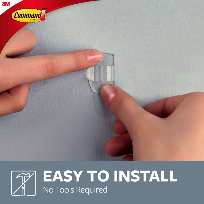 slide 3 of 7, Command Clear Round Cord Clips: Adhesive Hooks for Cables & Strips, Plastic, 4 Pack, 4 ct