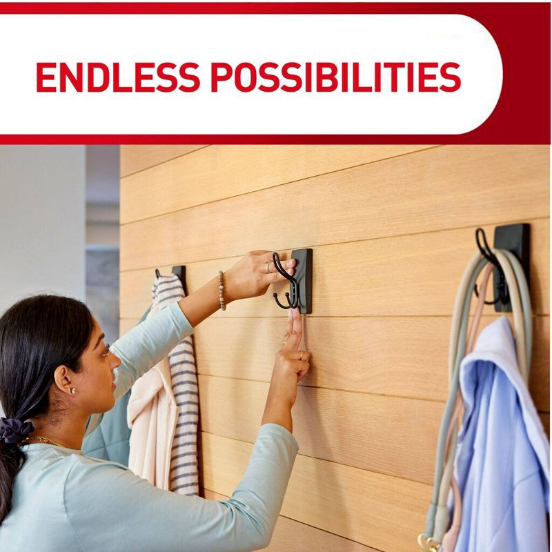 slide 8 of 9, Command Extra Large Matte Black Triple Hook: Heavy Duty Adhesive Wreath Hanger, Plastic, 6.75" Height, 1 Pack, 1 ct