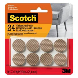 Scotch 24pk 1&quot; Gripping Pads Light Brown: Anti Scratch Felt Floor Protectors for Chairs, Anti Skid Chair Pads
