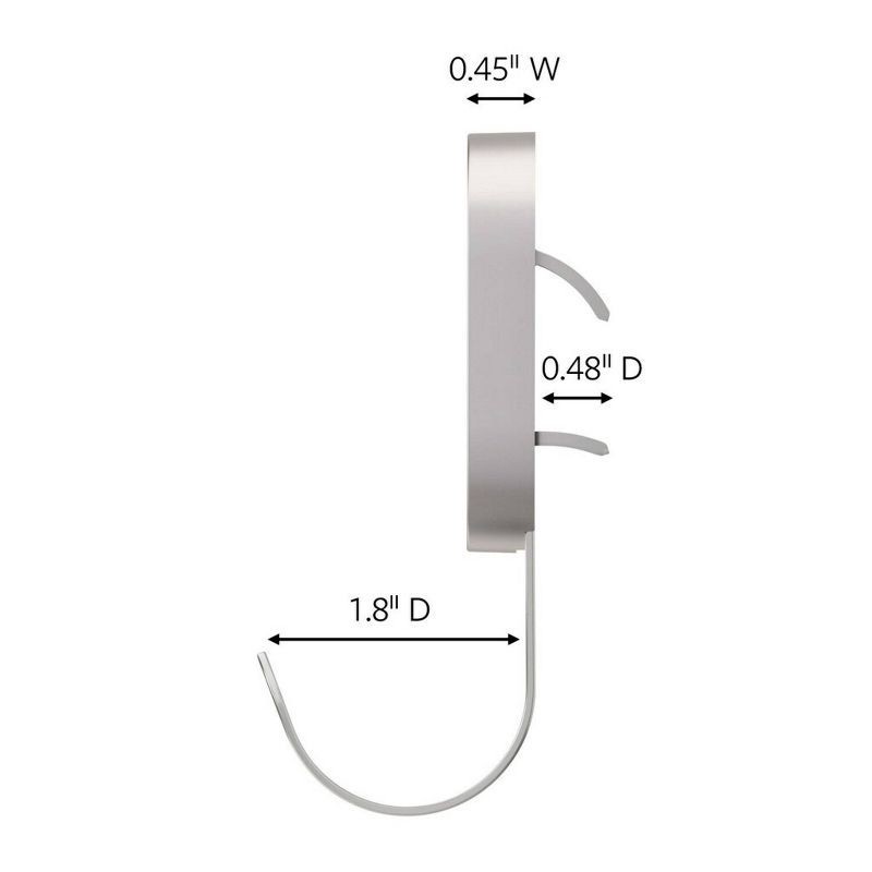 slide 14 of 14, 3M Claw 25lb Hanging Hook Silver: Steel Adhesive Hook, 1 Pack, White, 6.7" Height, 4.3" Width, 1.1" Length, 25 lb, 1 ct