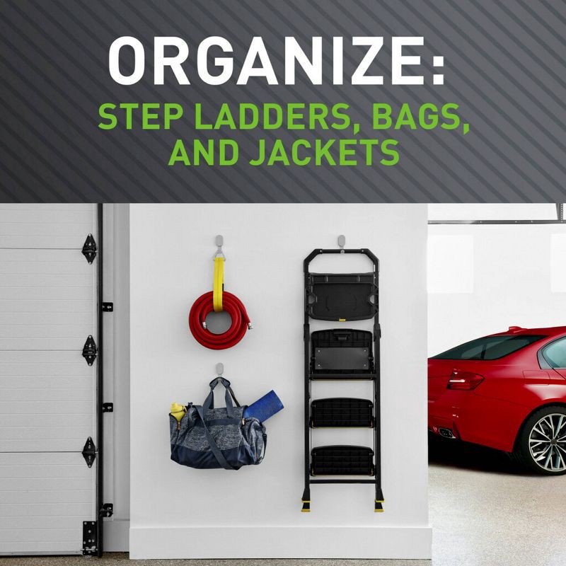 slide 8 of 15, 3M Claw 25lb Hanging Hook Black: Steel Adhesive Hook for Over Door Use, 1 Pack, 25 lb, 1 ct