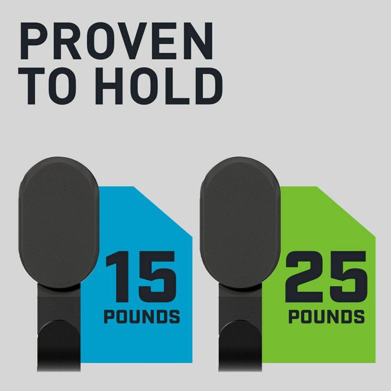 slide 9 of 15, 3M Claw 25lb Hanging Hook Black: Steel Adhesive Hook for Over Door Use, 1 Pack, 25 lb, 1 ct