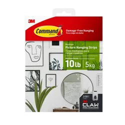 Command and CLAW Picture Hanging Bundle, 3 45lb Hangers, 3 Markers and 10 Command 10lb Medium Picture Hanging Strips