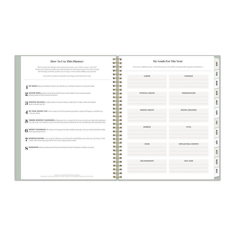 slide 9 of 20, The Everygirl Planner for Day Designer 2025 Weekly/Monthly Planner 11.18"x9.37" Solid Soft Sage: Adult Wire-Bound Stationery, 1 ct