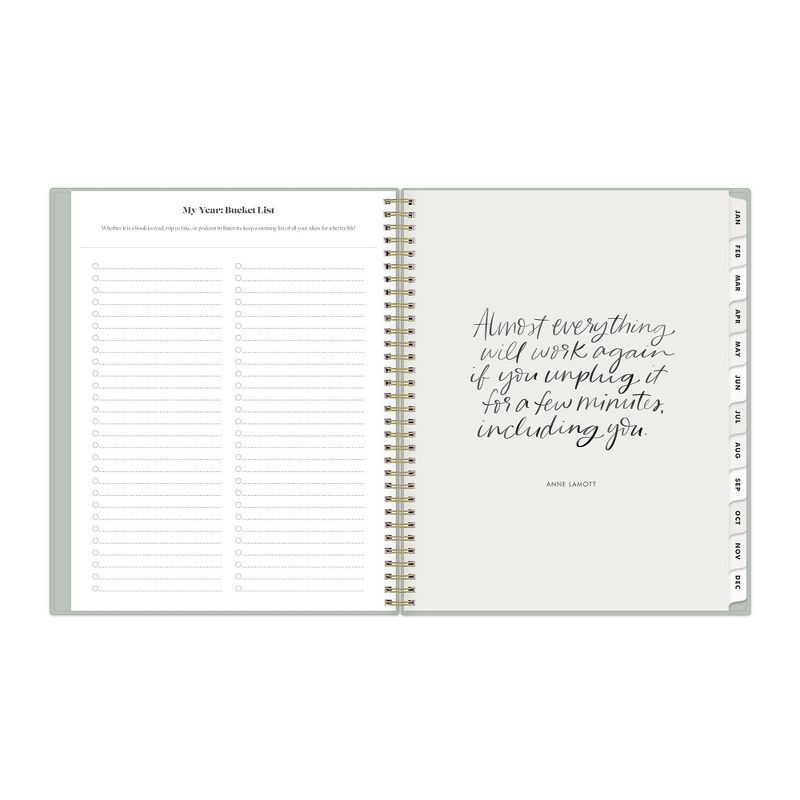 slide 11 of 20, The Everygirl Planner for Day Designer 2025 Weekly/Monthly Planner 11.18"x9.37" Solid Soft Sage: Adult Wire-Bound Stationery, 1 ct