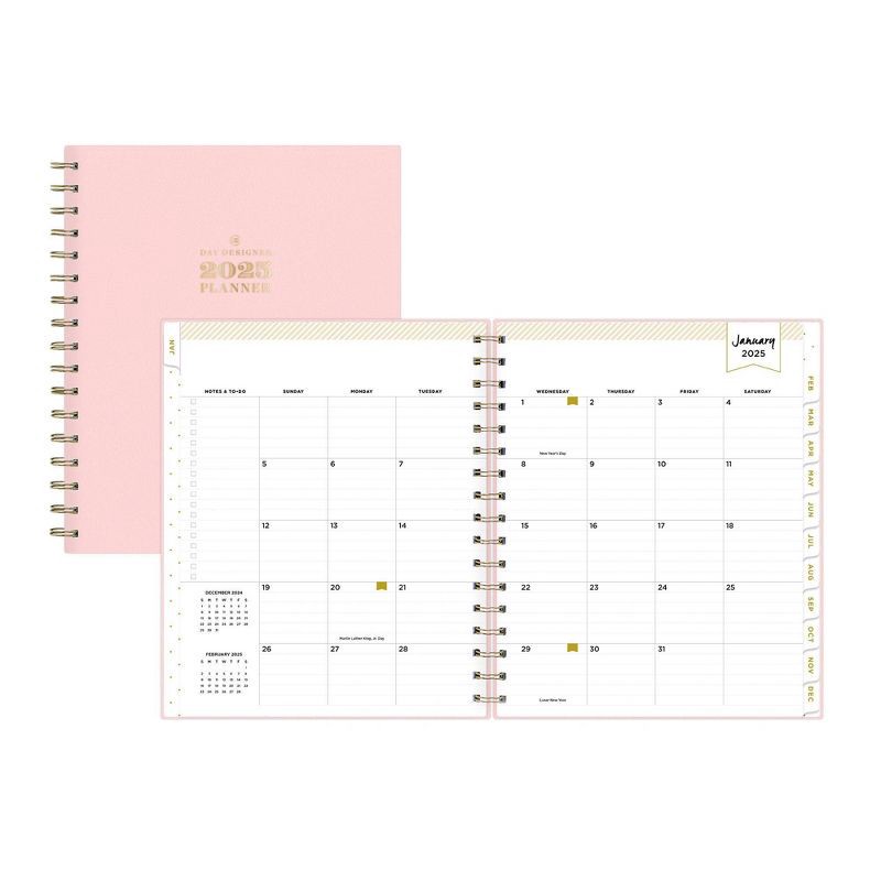 slide 4 of 14, Day Designer 2025 Weekly/Monthly Planner 9.25"x7.87" Wirebound Blush: Calendar, Goal Planner, Adult Stationery, 1 ct