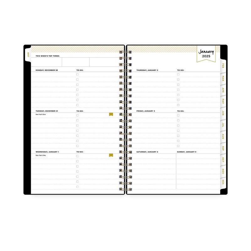 slide 12 of 14, Day Designer 2025 Weekly/Monthly Planner 8.15"x5.91" Wirebound Black: Adult Stationery, Tabs, Paper 5x8, January-December, 1 ct