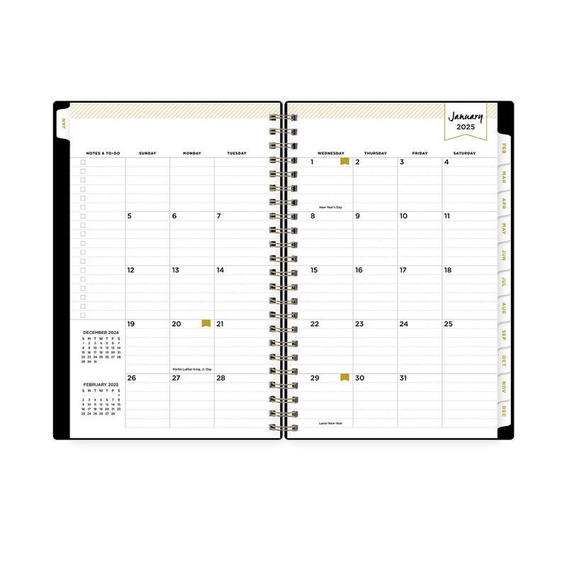 slide 13 of 14, Day Designer 2025 Weekly/Monthly Planner 8.15"x5.91" Wirebound Black: Adult Stationery, Tabs, Paper 5x8, January-December, 1 ct