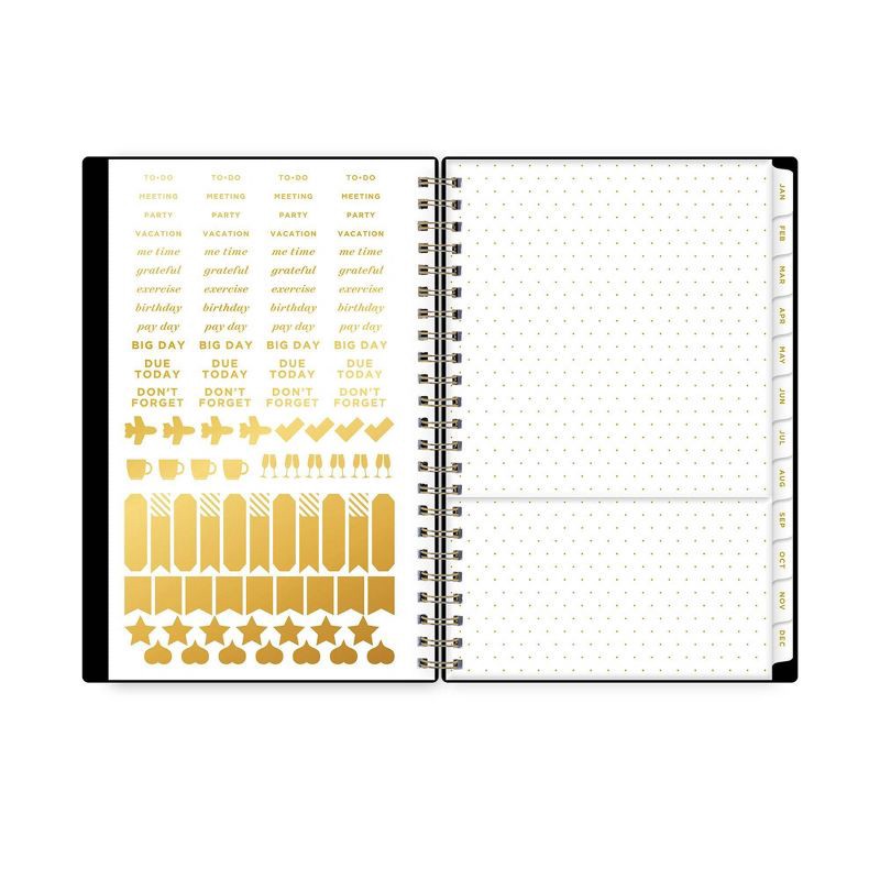 slide 10 of 14, Day Designer 2025 Weekly/Monthly Planner 8.15"x5.91" Wirebound Black: Adult Stationery, Tabs, Paper 5x8, January-December, 1 ct