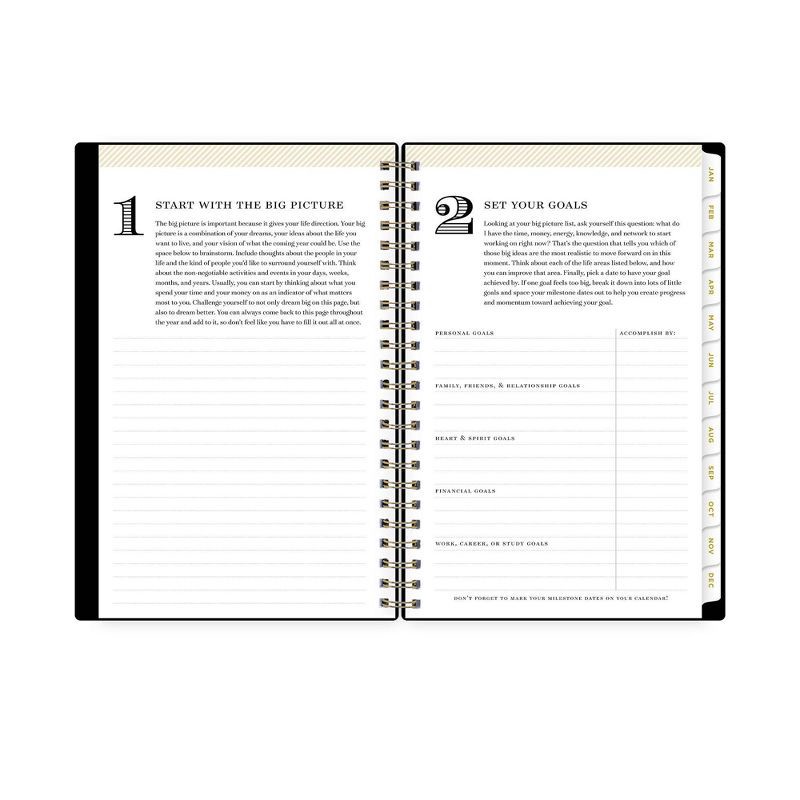 slide 9 of 14, Day Designer 2025 Weekly/Monthly Planner 8.15"x5.91" Wirebound Black: Adult Stationery, Tabs, Paper 5x8, January-December, 1 ct
