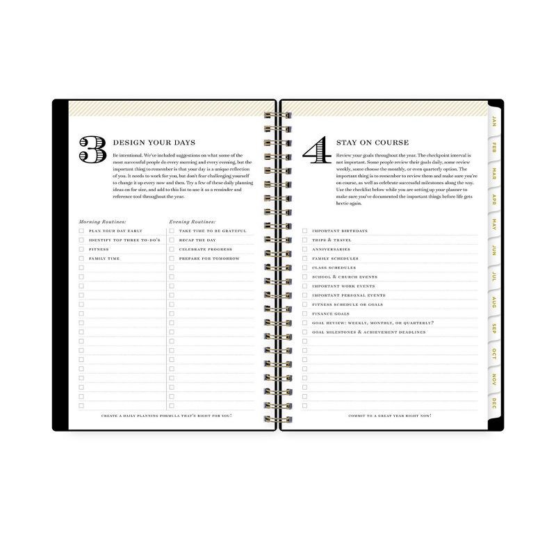 slide 7 of 14, Day Designer 2025 Weekly/Monthly Planner 8.15"x5.91" Wirebound Black: Adult Stationery, Tabs, Paper 5x8, January-December, 1 ct