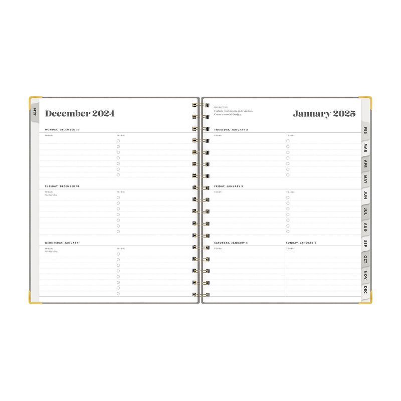 slide 5 of 13, The Everygirl Planner 2025 Weekly/Monthly Planner 9.25"x8.07" 30 Day Challenge Solid Charcoal: Adult Wire-Bound Stationery, 1 ct