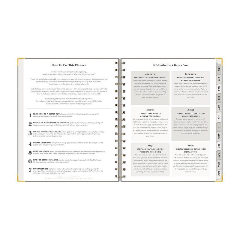 slide 6 of 13, The Everygirl Planner 2025 Weekly/Monthly Planner 9.25"x8.07" 30 Day Challenge Solid Charcoal: Adult Wire-Bound Stationery, 1 ct