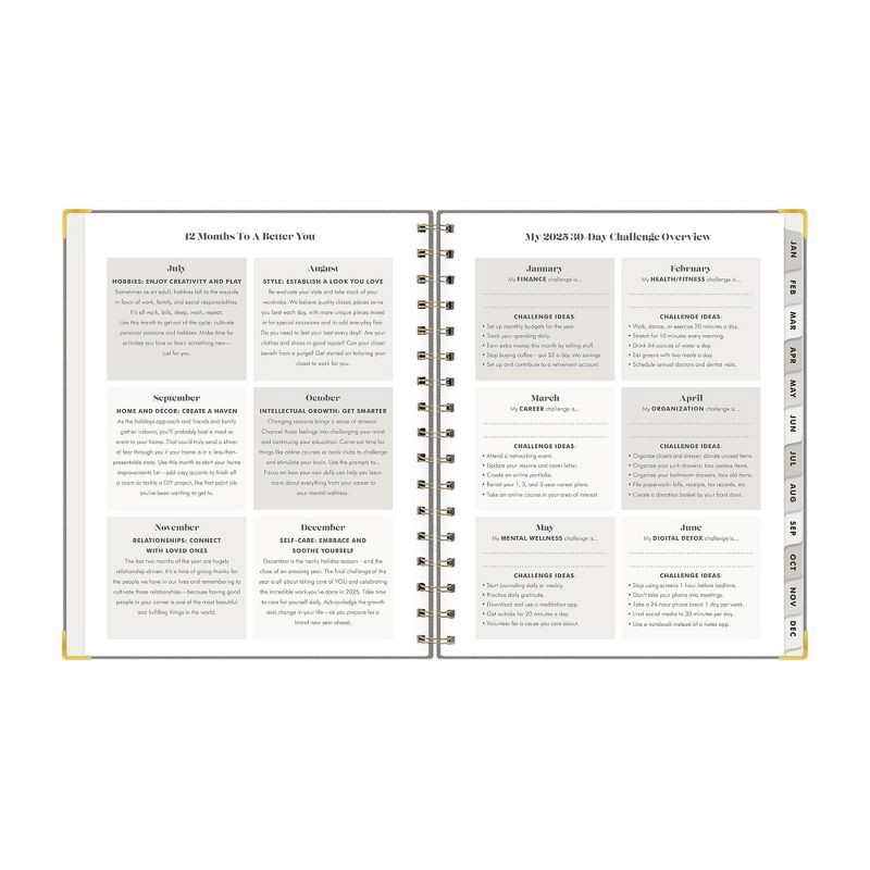 slide 7 of 13, The Everygirl Planner 2025 Weekly/Monthly Planner 9.25"x8.07" 30 Day Challenge Solid Charcoal: Adult Wire-Bound Stationery, 1 ct